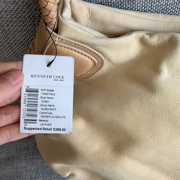 Kenneth Cole Cream leather bag with braided straps - Picture 3 of 11